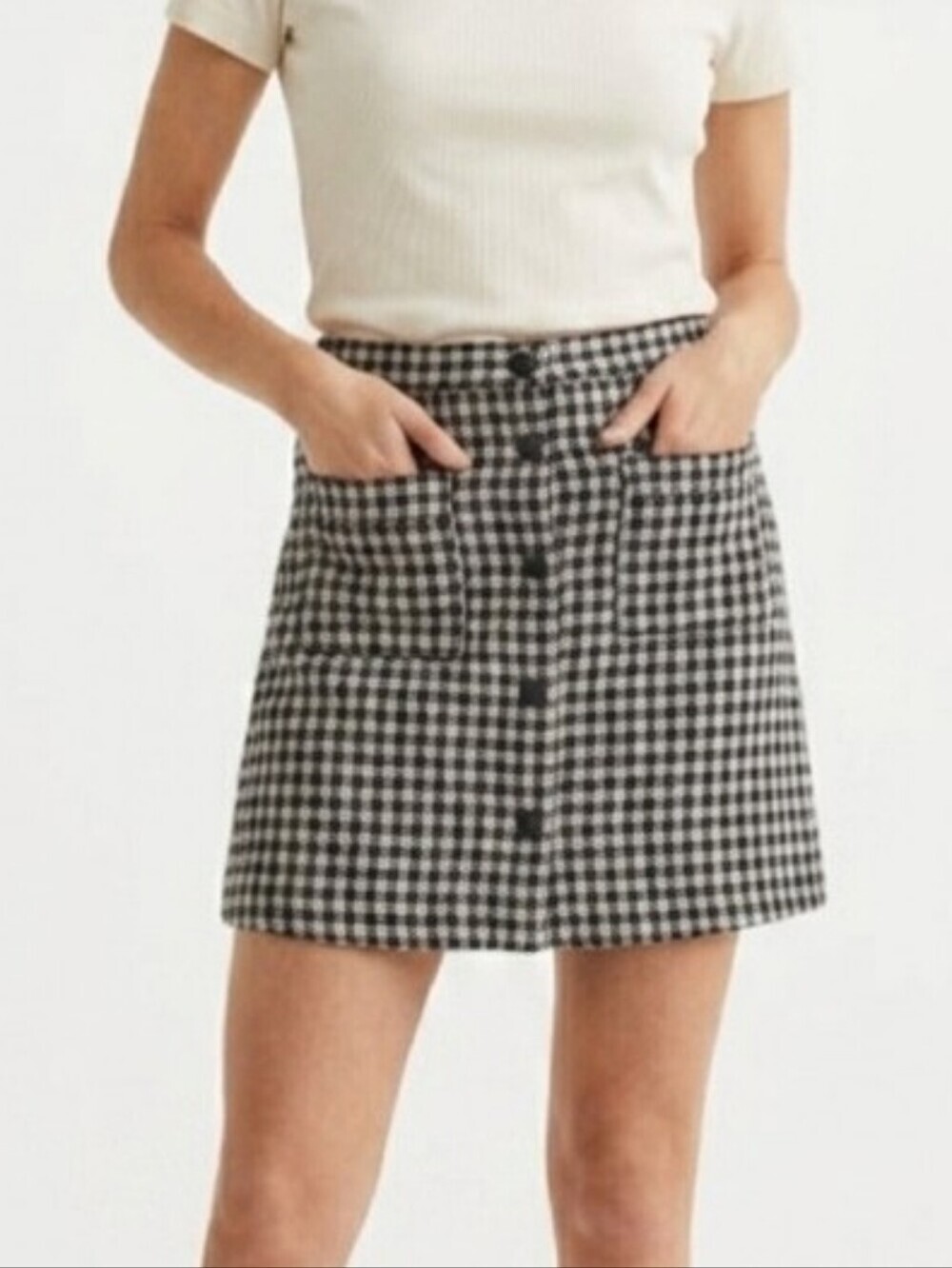H&M TWEED CHECKED SKIRT